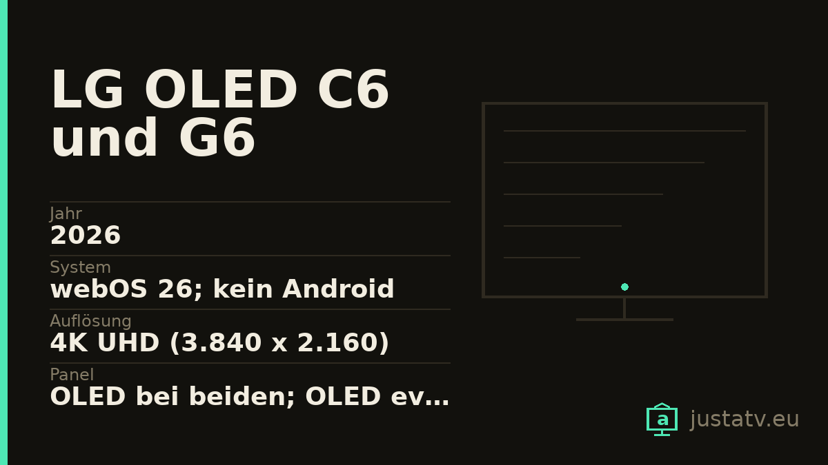 Datenkarte des LG OLED C6 und G6 mit den wichtigsten Werten