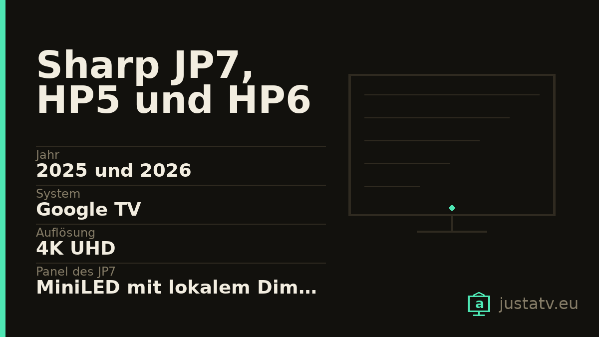 Datenkarte des Sharp JP7, HP5 und HP6 mit den wichtigsten Werten