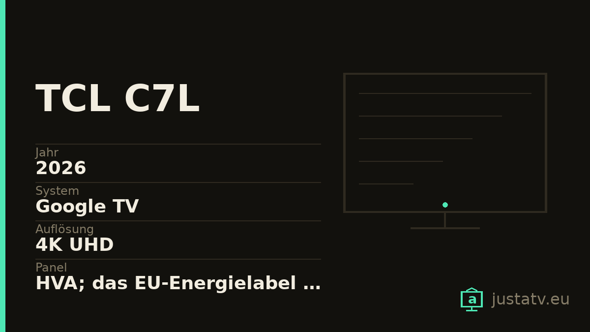 Datenkarte des TCL C7L mit den wichtigsten Werten
