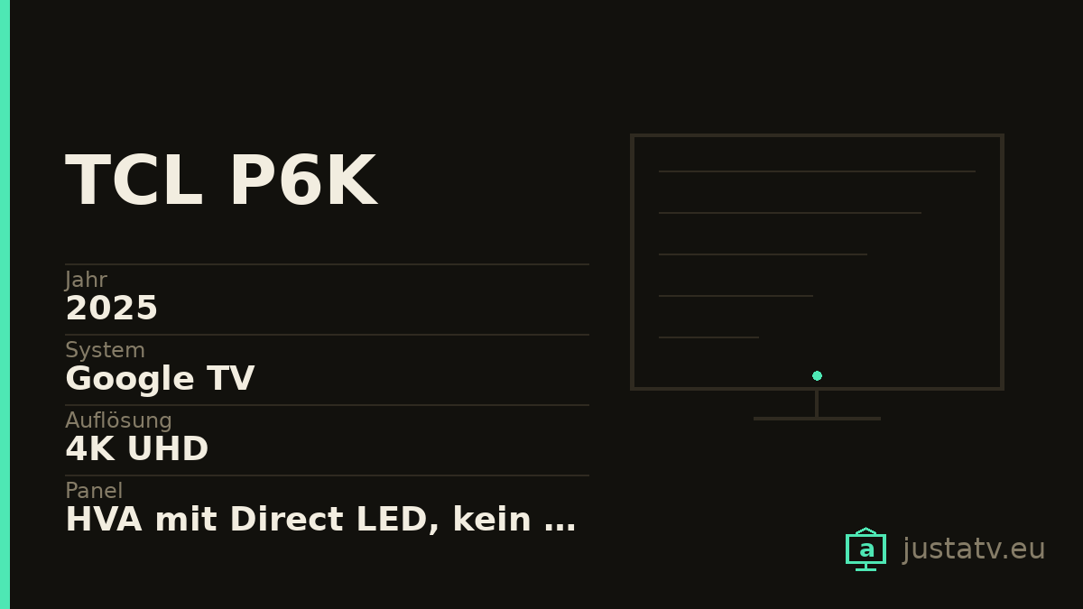 Datenkarte des TCL P6K mit den wichtigsten Werten