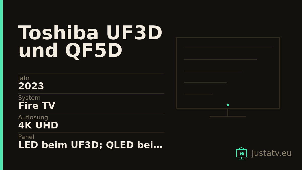 Datenkarte des Toshiba UF3D und QF5D mit den wichtigsten Werten