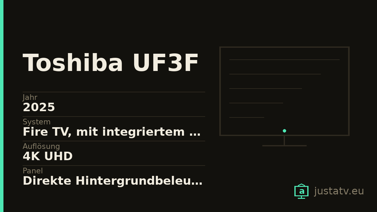 Datenkarte des Toshiba UF3F mit den wichtigsten Werten