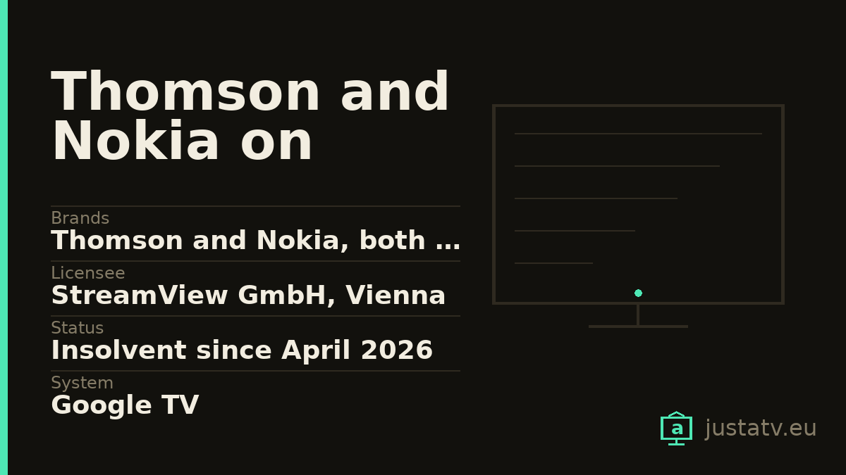 Specification card for the Thomson and Nokia on Google TV showing its main figures