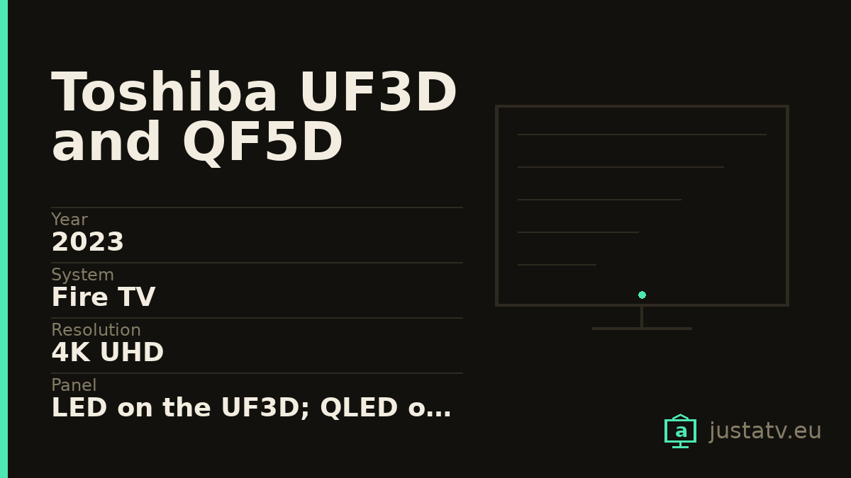 Specification card for the Toshiba UF3D and QF5D showing its main figures