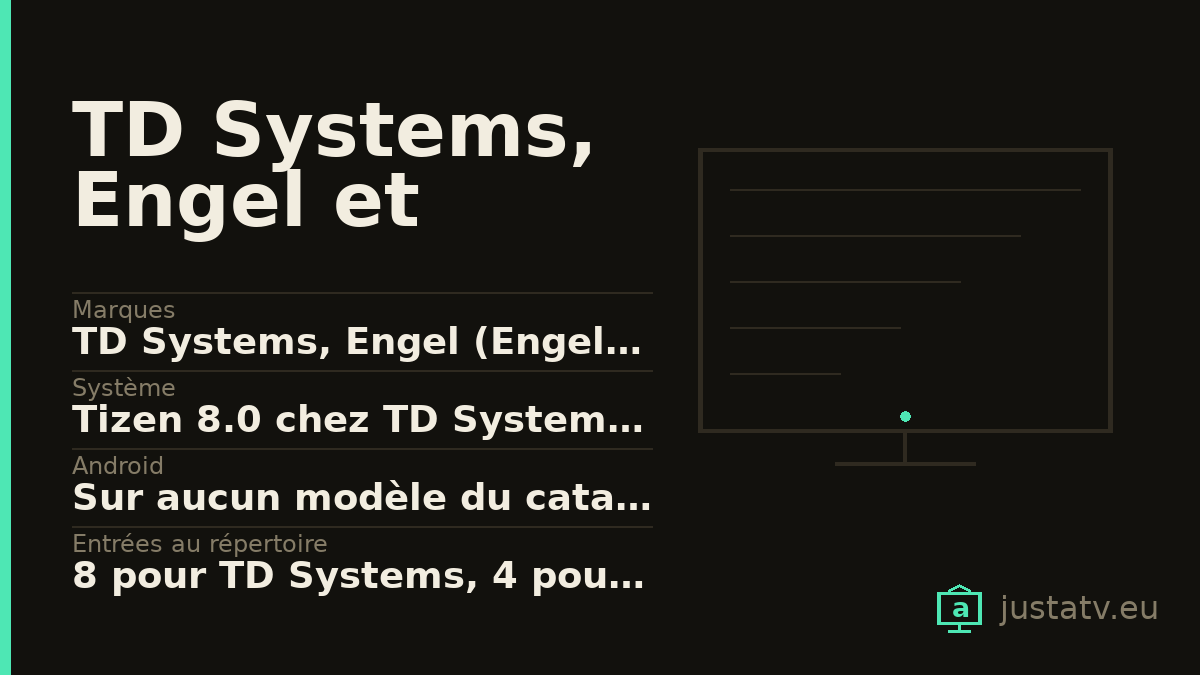 Fiche visuelle du TD Systems, Engel et Nevir avec ses principales caractéristiques