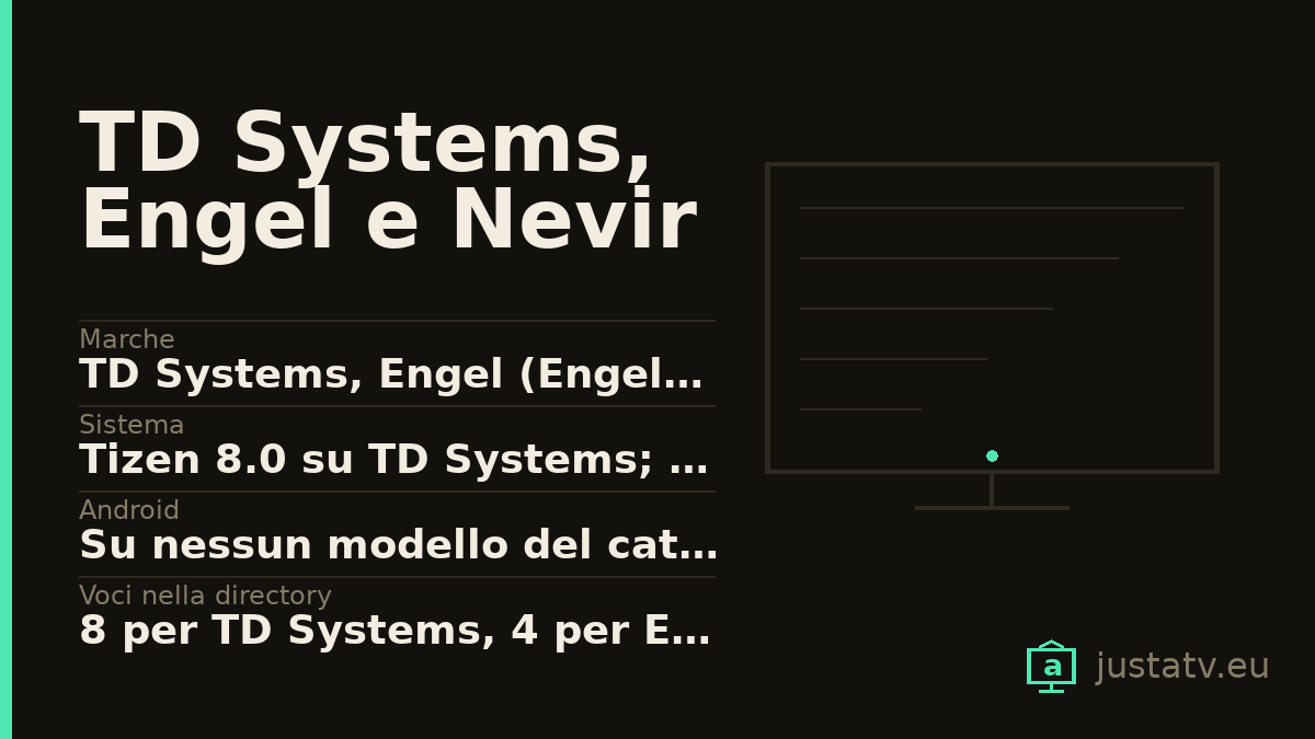 Scheda visiva del TD Systems, Engel e Nevir con i dati principali