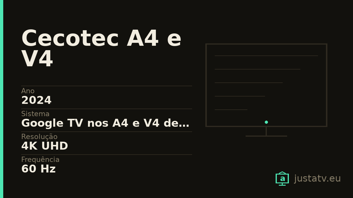 Ficha visual do Cecotec A4 e V4 com os dados principais