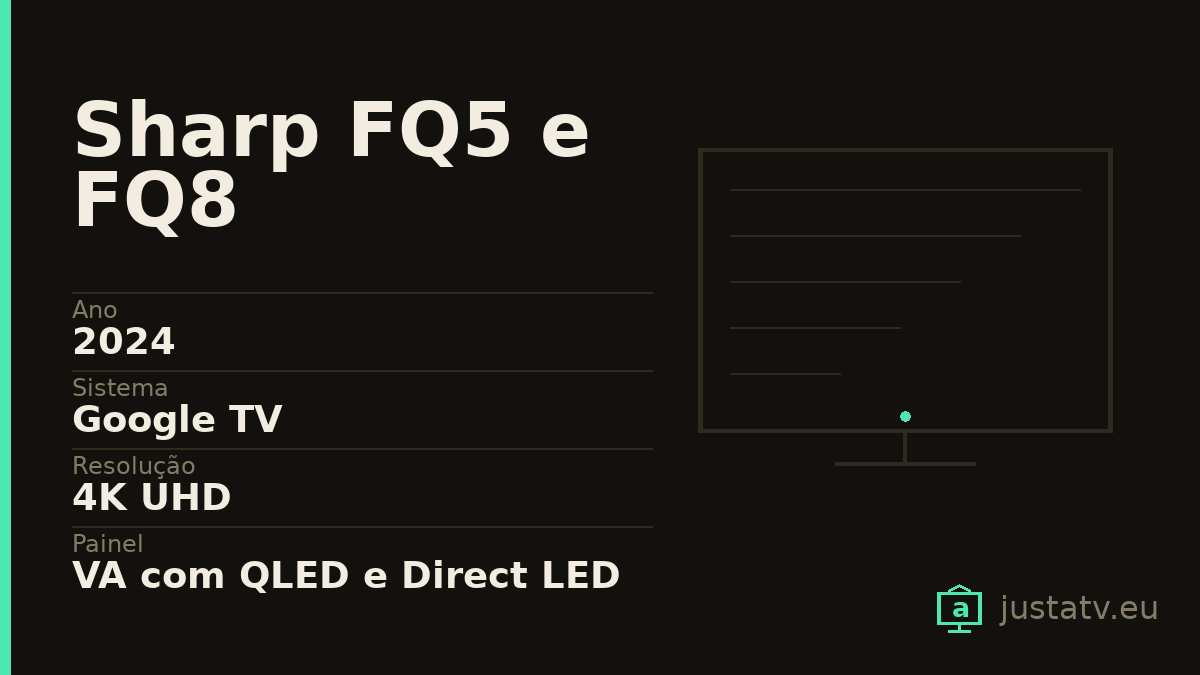 Ficha visual do Sharp FQ5 e FQ8 com os dados principais